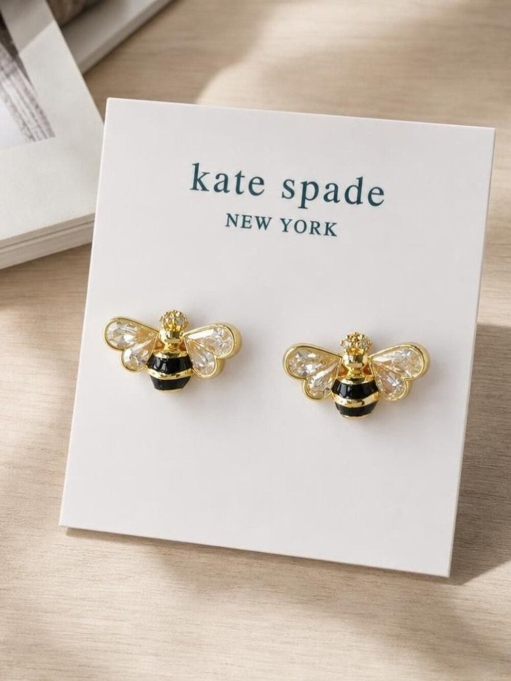 Kate Spade All Abuzz Stone Bee Stud Earrings